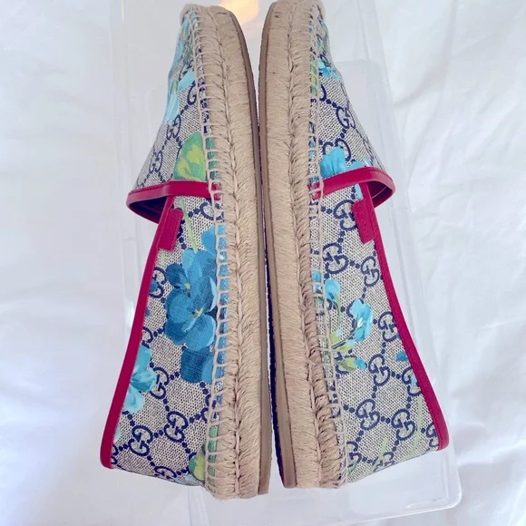 Gucci Women's Floral Espadrilles - Blue and Red - Picture 3 of 9